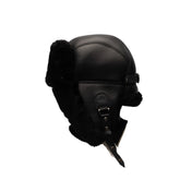 Black sheepskin shearling Aviator Hat