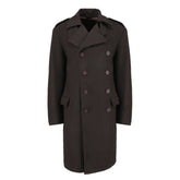 Adrian Brown wool trench coat