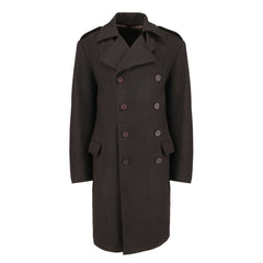 Adrian Brown wool trench coat