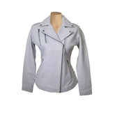 Callie's White Leather Jacket With Side Laces