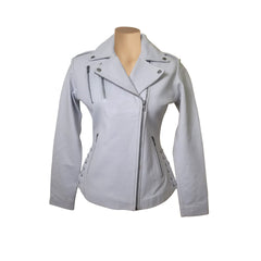 Callie's White Leather Jacket With Side Laces