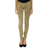 Beige Suede leather pants
