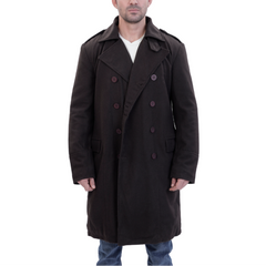 Adrian Brown wool trench coat