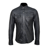 Classic Black Leather Shirt