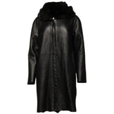 Avalon Black Oversized Reversible Sheepskin Long Coat