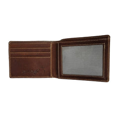 Brown Bi-fold Horsehide Leather wallet