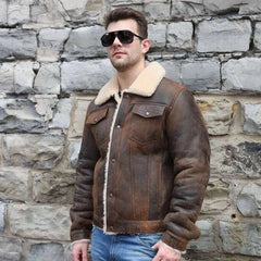 Kevin's Vintage trucker style shearling jacket