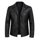 Black leather blazer