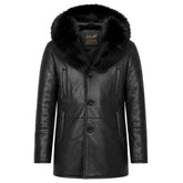 Cody's shearling trench coat with Fox Fur trims
