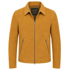 Collared Suede leather jacket