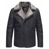 Drake's Black Shearling Car coat