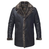 Hal Park's Black Traditional shearling sheepskin coat
