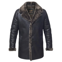 Hal Park's Black Traditional shearling sheepskin coat