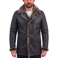 Hal Park's Black Traditional shearling sheepskin coat