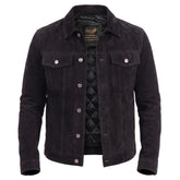 Hart's black suede trucker leather shirt