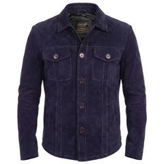 Neive's Navy blue suede shirt