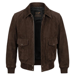 Bernard's Dark Brown Bomber Style Leather Jacket