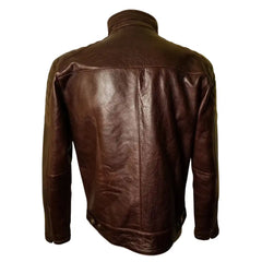 Morton's Vintage Oiled moto style jacket with collar belt