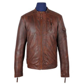 Allen Men's Burnished Timber Leather Jacket