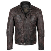 Men's Benton Distressed moto style Leather Jacket