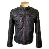 Hendrix's Distressed Leather Jacket with collar belt