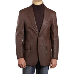 Brown leather blazer