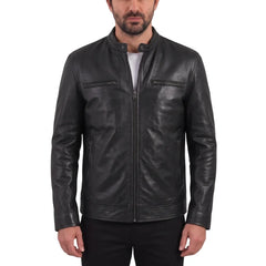Bandit Black Cafe Racer Heavy Leather Jacket