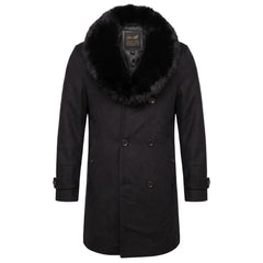 Farrel's Cashmere 3/4 length trench coat with Fox Fur collar