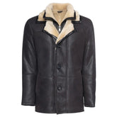 Alex's brown shearling driving coat