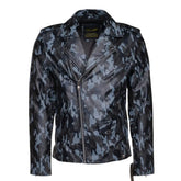Aman Dowling's Blue Camouflage Leather Biker Jacket