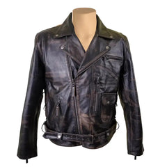 Arnold Schwarzenegger Terminator 2 Distressed Leather Biker Jacket