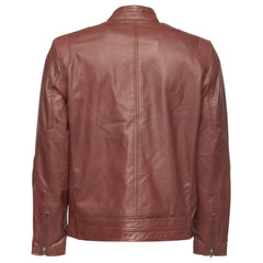 Arthur burgundy café racer leather jacket