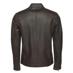Arthur dark brown café racer leather jacket