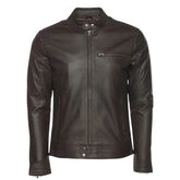 Arthur vintage brown café racer leather jacket
