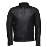 Asher plain Black Cafe Racer jacket