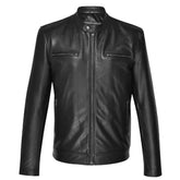 Bandit Black Cafe Racer Heavy Leather Jacket