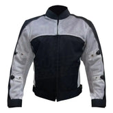 Black and White Waterproof Armored Leather Motorcycle Jacket