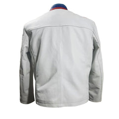 BMW Armored White Leather Motorcycle Jacket