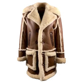 Brock's Brown shearling overcoat