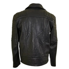 Bubble Textured Leather Biker Jacket