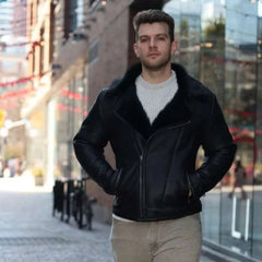 Carter's Toscana Shearling Leather Biker Jacket