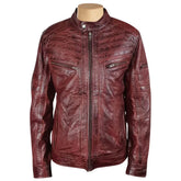 Charley Ellwood's moto style Burnished Burgundy Leather Jacket