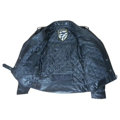 Classic Black Leather Motorcycle Jacket with Armor