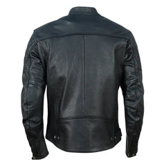 Connor's Speedster Quilted Cafe Racer Leather Motorcycle Jacket