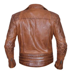 Distressed Sandwash Leather Biker Jacket