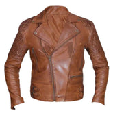 Distressed Sandwash Leather Biker Jacket
