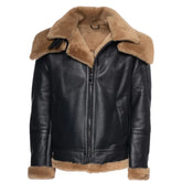 Graysen black Aviator bomber shearling jacket