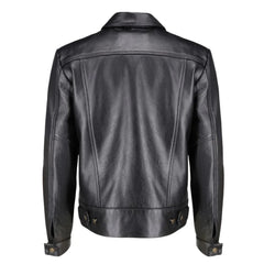 Griff black denim style leather jacket