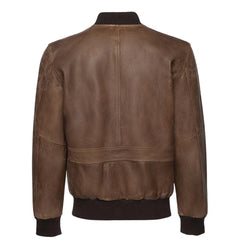 Levi Brown Oiled leather Bomber jacket