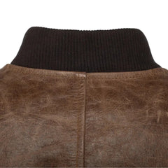Levi Brown Oiled leather Bomber jacket